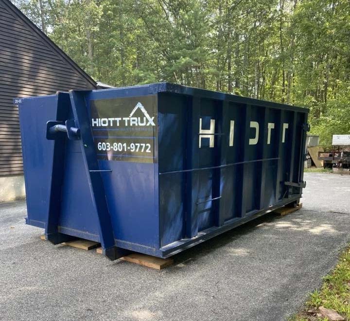 Dumpster Rentals - Driveway Protection with Wood Blocks
